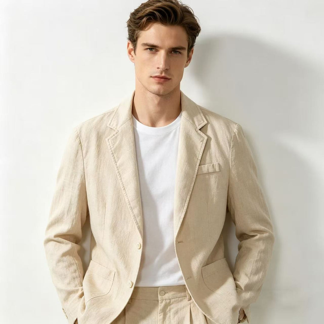Herren nan leichter Leinenblazer mit modernem Slim-Fit Schnitt Drune
