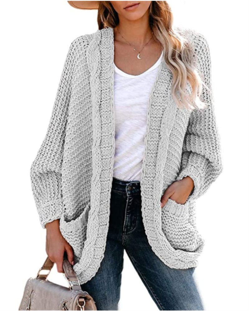 Damen Grobstrickcardigan mit lässigen Taschen und modischem Schnitt Drune