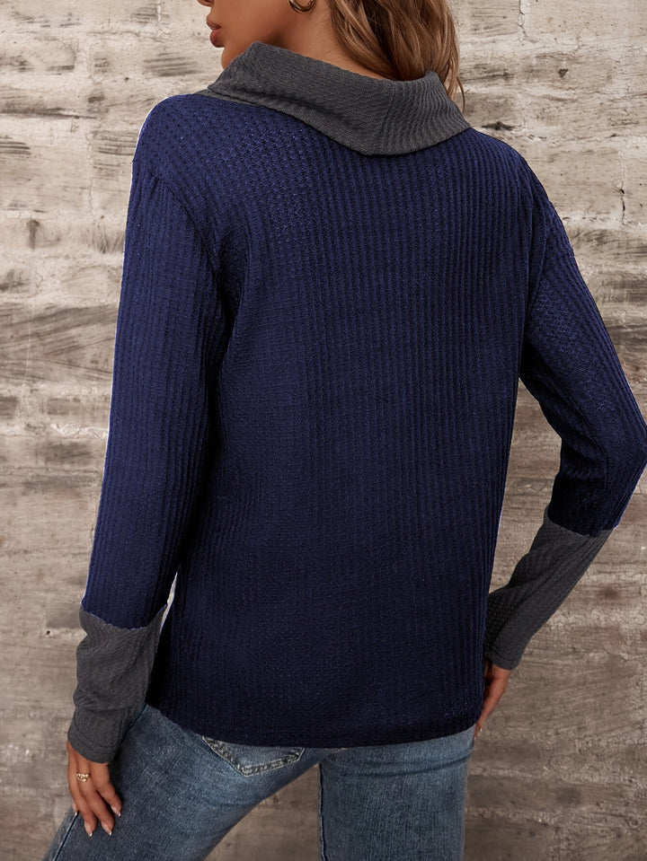 Damen Pullover mit modischem Kragen Drune