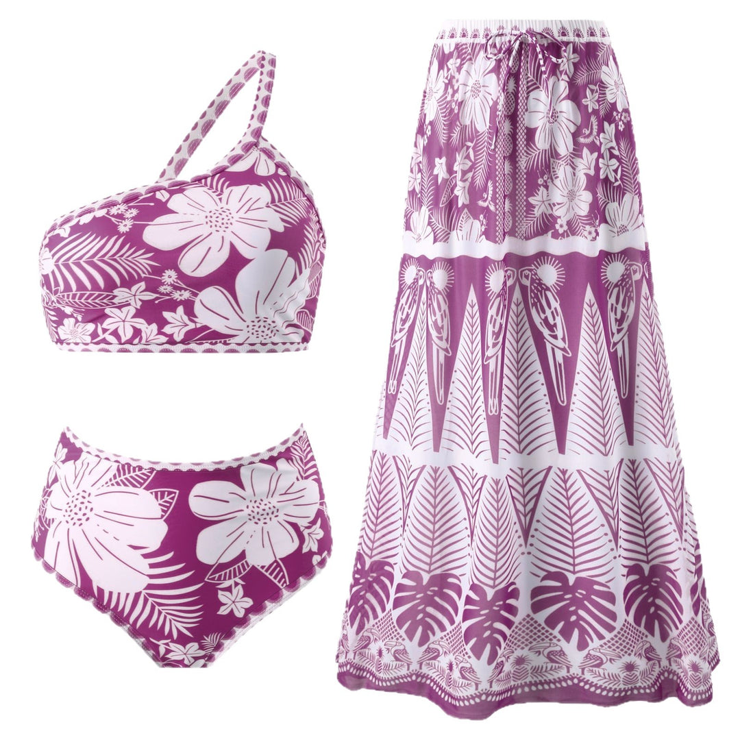 Damen Maxirock mit floralem Print und elastischem Bund Drune