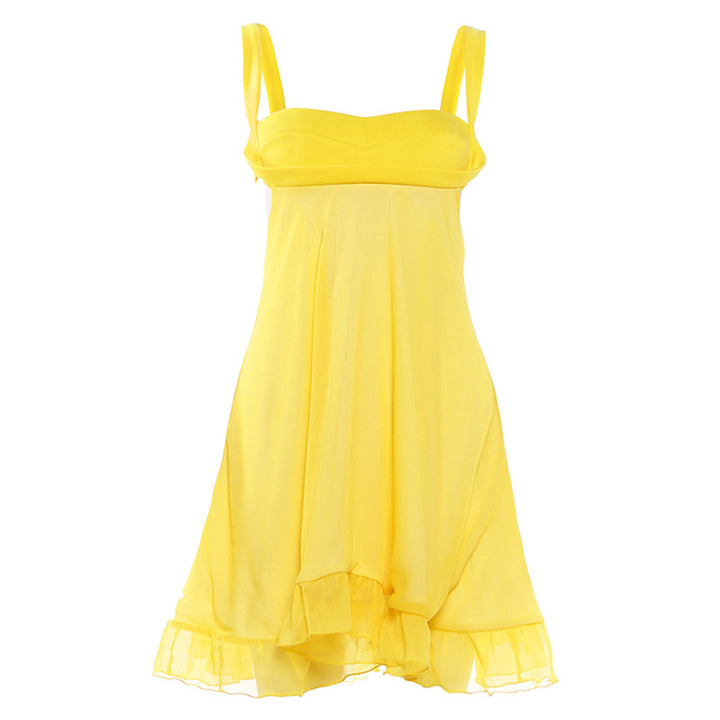 Damen Chiffonkleid mit fließendem Saum und herzförmigem Ausschnitt Drune