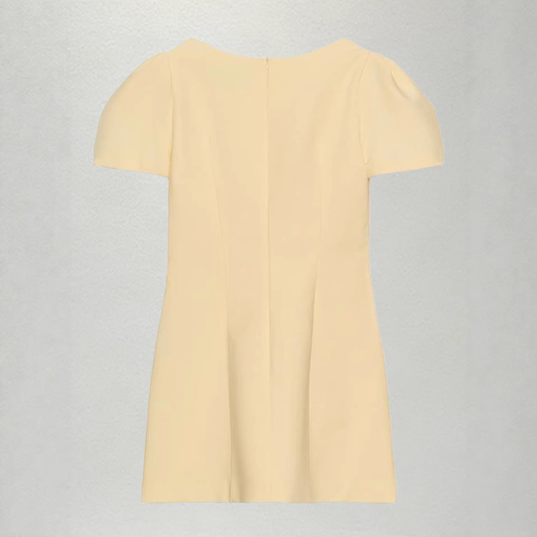 Damen Kurzes Abendkleid mit Puffärmeln und figurbetontem Schnitt Drune