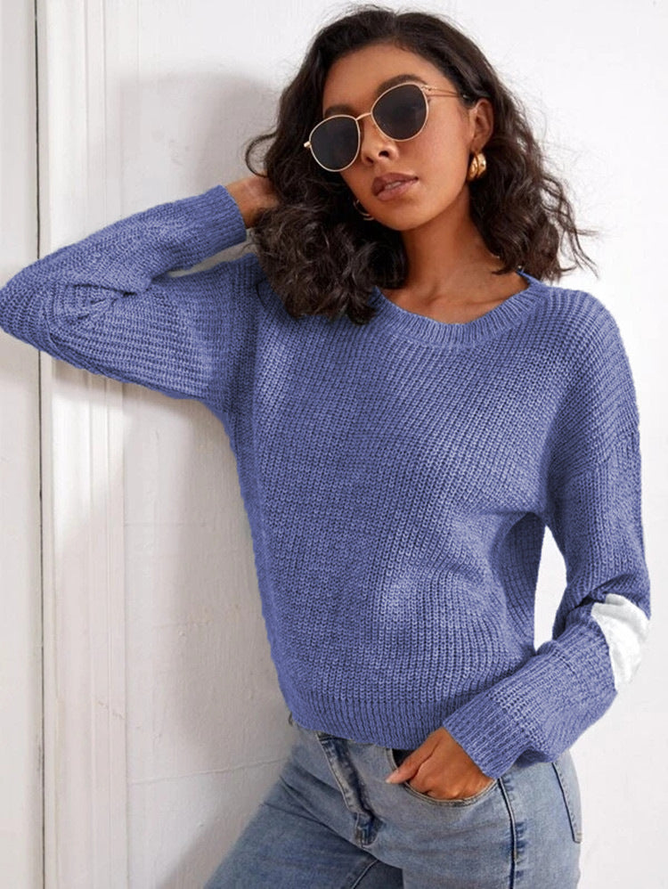 Damen Grobstrickpullover mit modischem Farbblock-Design und lässiger Passform Drune