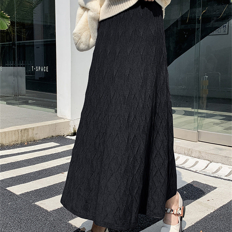 Damen Maxirock mit strukturiertem Diamantmuster Drune