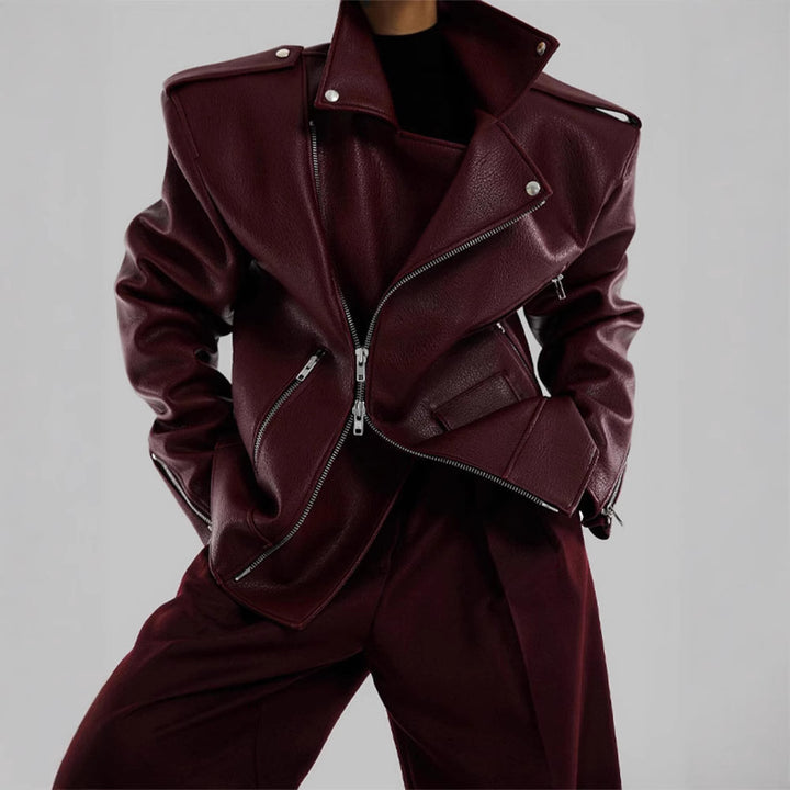 Damen Bikerjacke aus hochwertigem Leder Drune