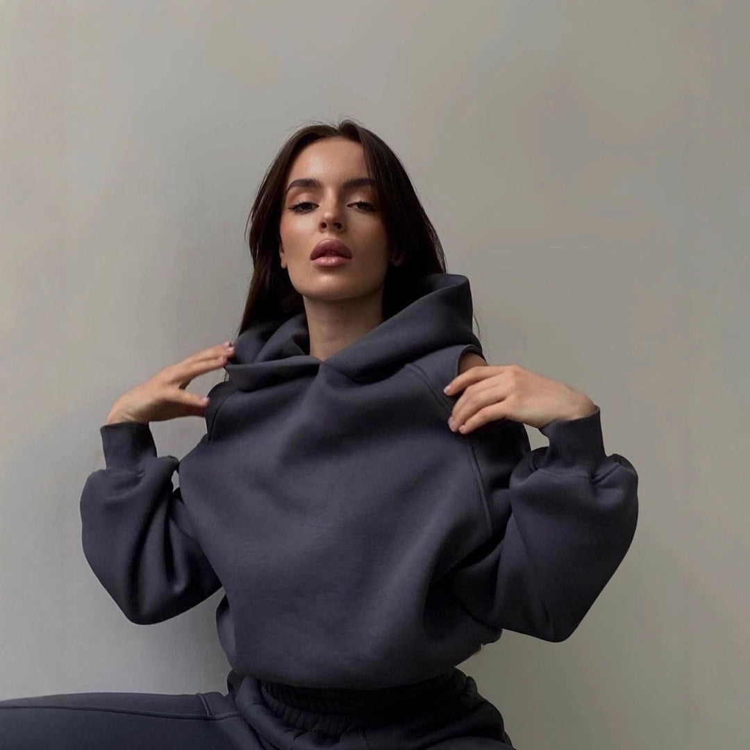 Damen Sportliches Sweatshirt und Jogginghose Set Drune
