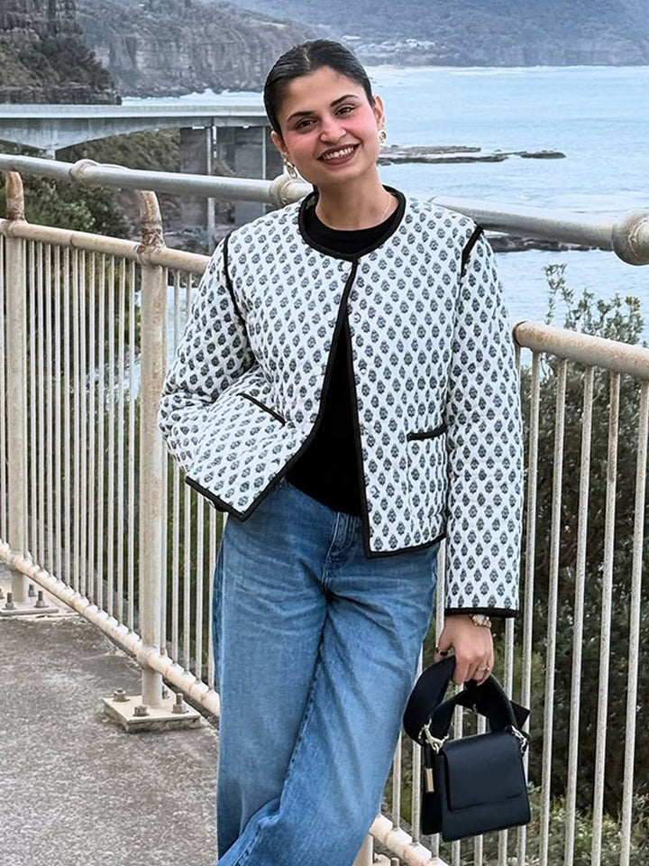 Damen Modische Steppjacke mit kontrastierenden Akzenten Drune