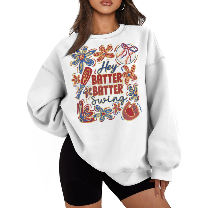 Damen Sweatshirt mit kreativem Baseball-Motiv und lässigem Schnitt Drune