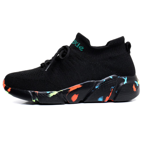 Herren nan sockenähnliche Strick-Sneaker mit nahtlosem Obermaterial und gedämpfter EVA-Plateausohle Drune