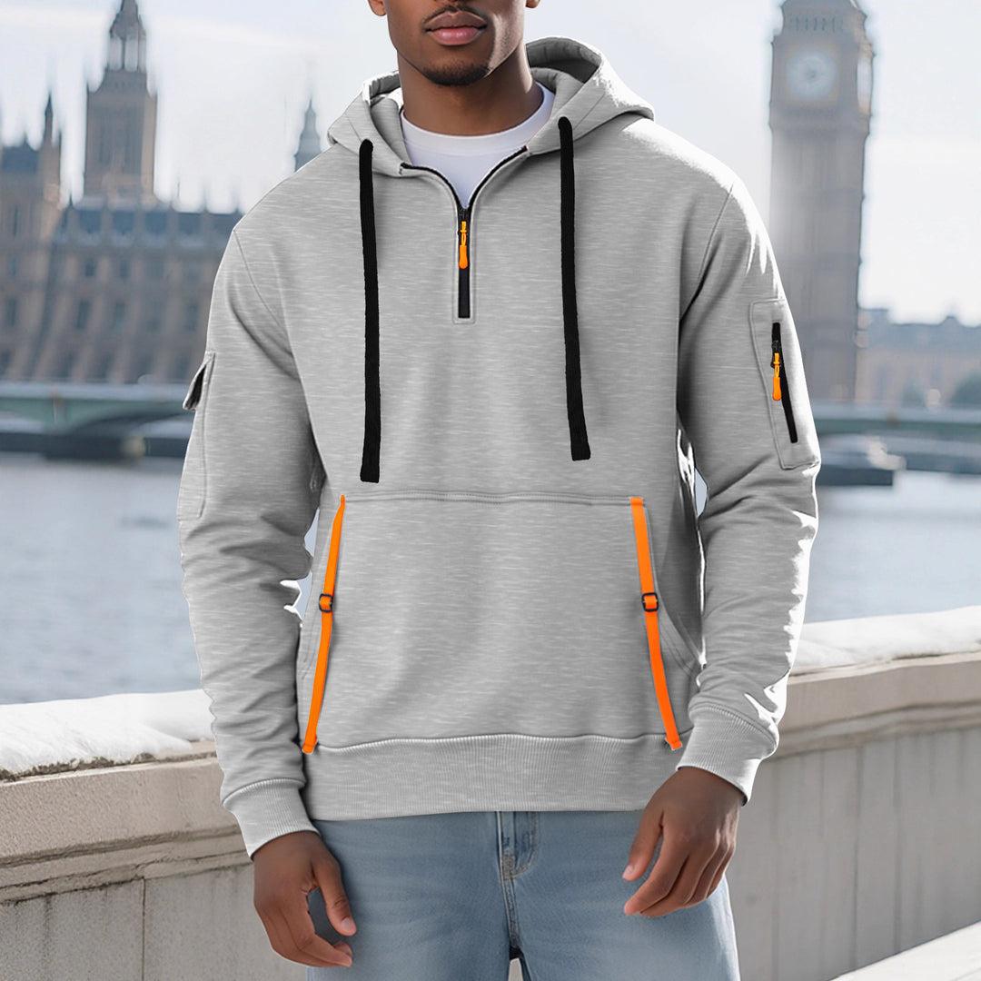 Herren Sportlicher Kapuzenpullover mit stylischen Reißverschlusstaschen Drune