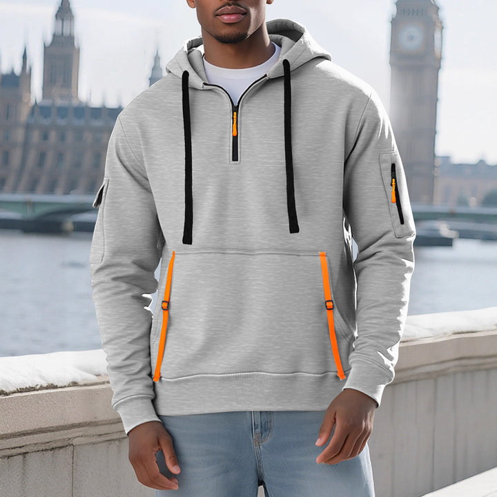 Herren Sportlicher Kapuzenpullover mit stylischen Reißverschlusstaschen Drune