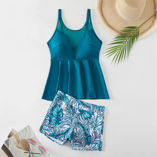Damen Bade-Set mit trendiger Rüschensilhouette und floralem Druck Drune