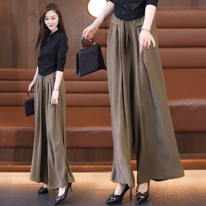 Damen Elegante und fließende Weitbein-Hose Drune