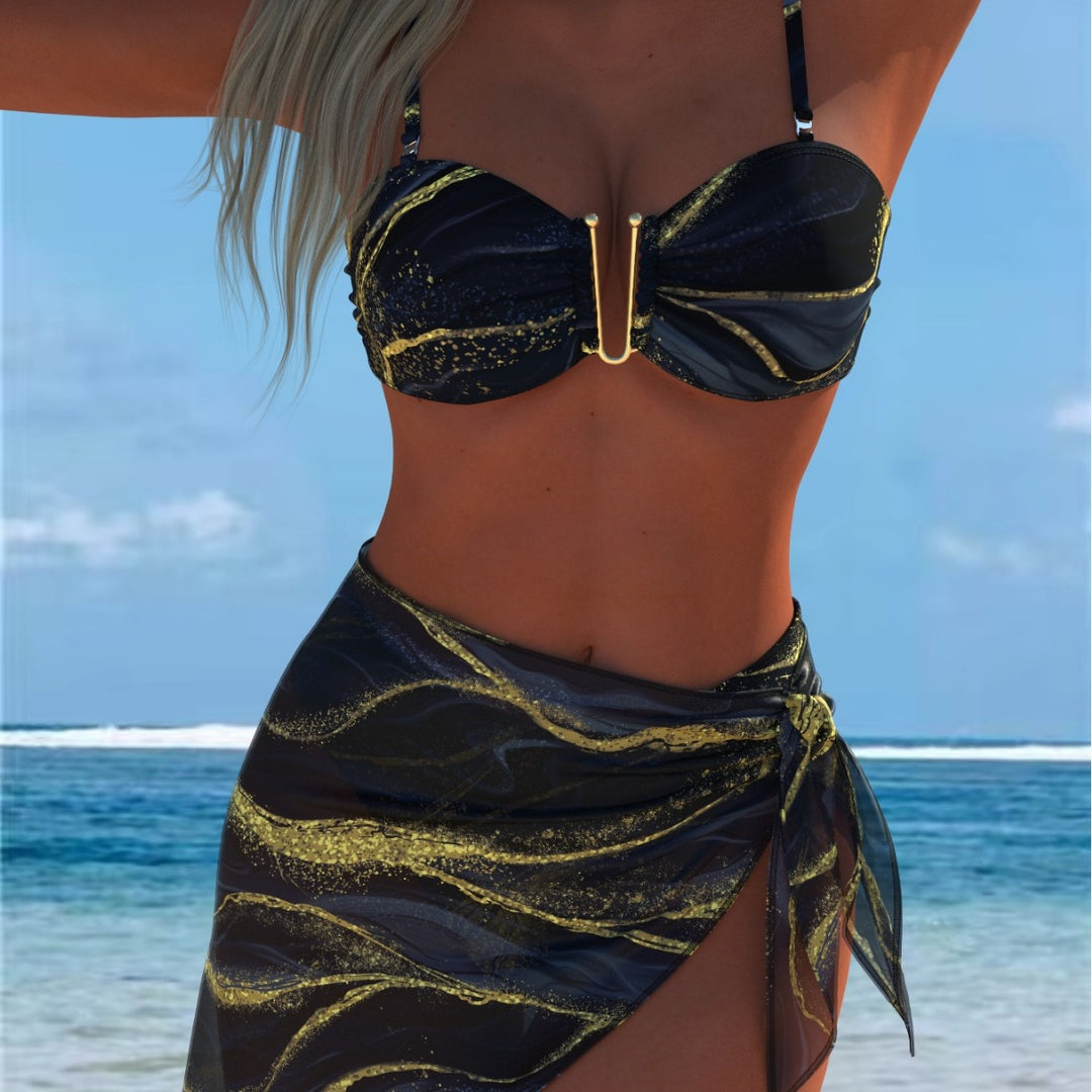 Damen Bikini-Set mit elegantem Balconette-Oberteil und modischem Wickelrock Drune
