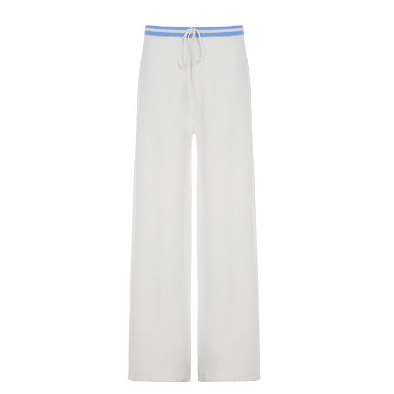 Damen Zweiteiler-Set mit weichem Tops und weitem Hosen Schnitt Drune