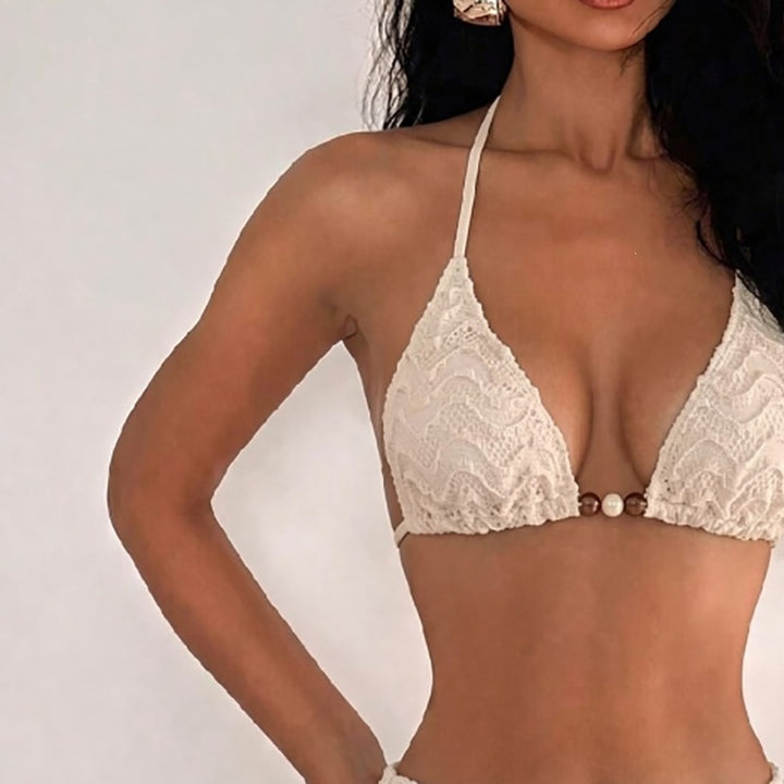 Damen Spitzen-Bikini-Set mit raffiniertem Wickelrock Drune