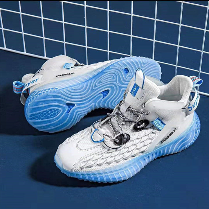 Unisex nan hoher Strick-Sneaker mit transluzenter Dämpfungssohle und TPU-Fersenstabilisator Drune