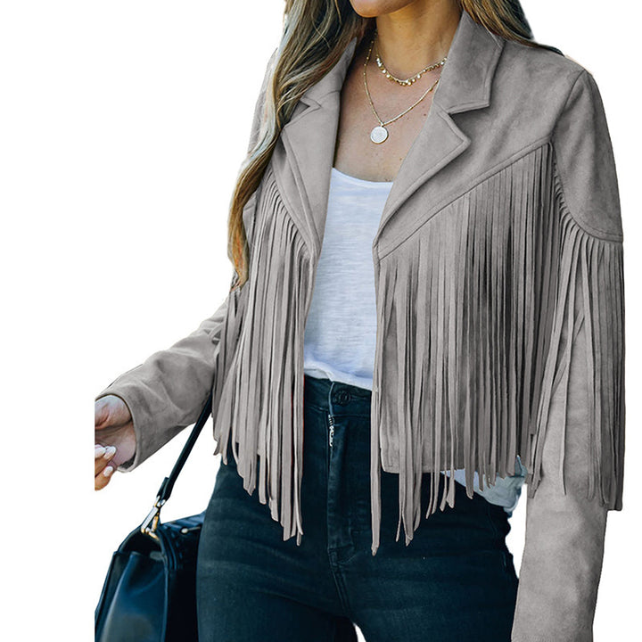 Damen Fransenjacke aus hochwertigem Suede-Mix Drune