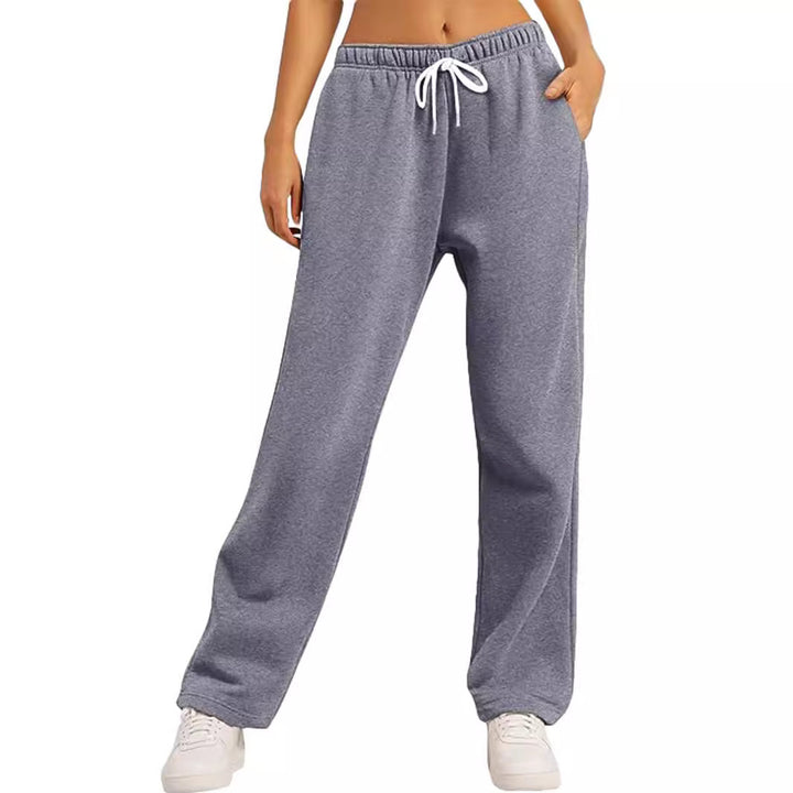 Damen bequeme Sporthose mit elastischem Bund und seitlichen Taschen Drune