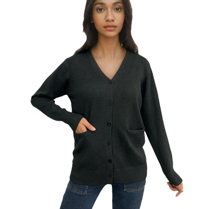 Damen weiche Strickjacke mit Taschen Drune