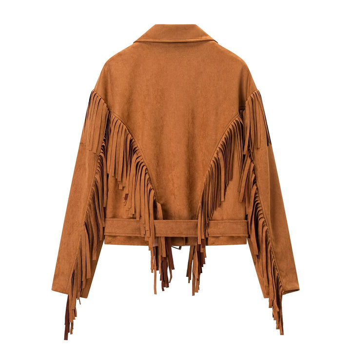 Damen modische Fransenjacke im Western-Stil Drune
