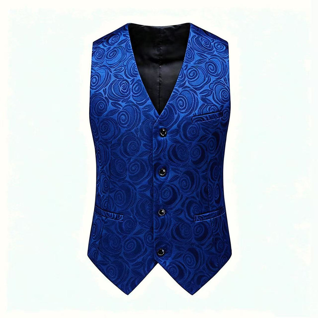 Herren nan Jacquardweste mit ornamentaler Struktur, spitz zulaufendem Saum und satinierter Rückseite Drune