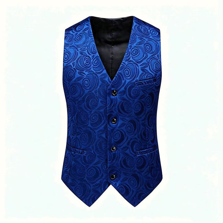 Herren nan Jacquardweste mit ornamentaler Struktur, spitz zulaufendem Saum und satinierter Rückseite Drune