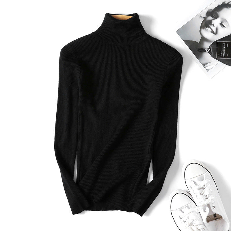 Damen Rollkragenpullover mit feiner Rippstruktur und figurbetonter Passform Drune