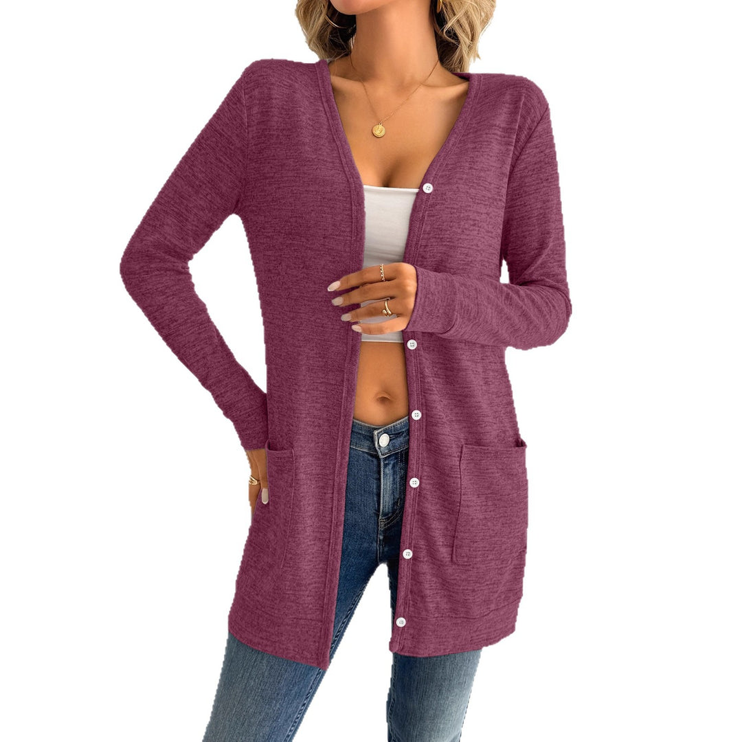 Damen Langarm-Cardigan mit praktischen Taschen und Knopfleiste Drune