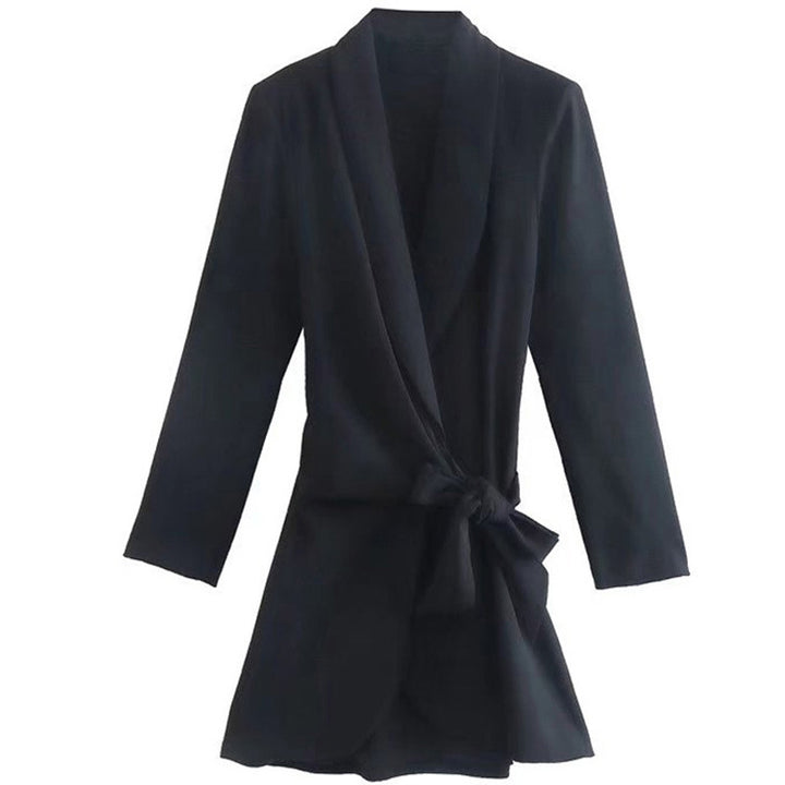 Damen Blazerjacke mit elegantem Wickeldetail und weichem Stoff Drune