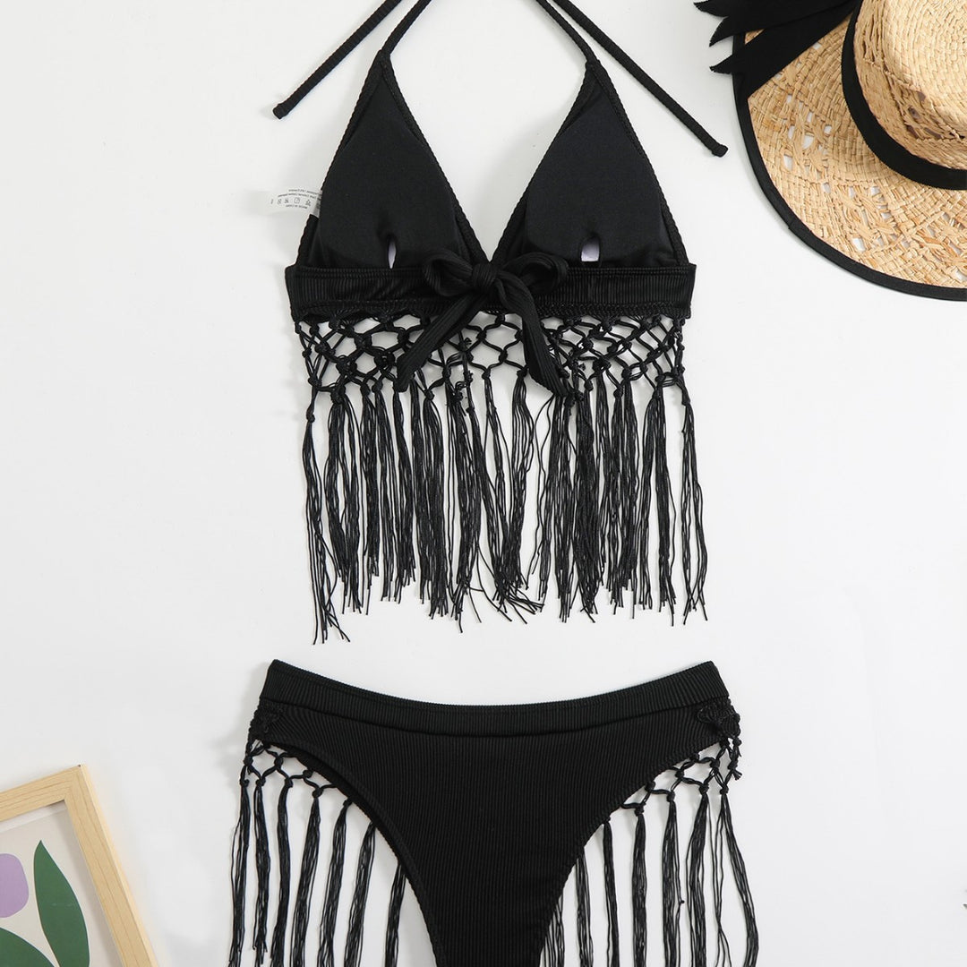 Damen Freizeitsommer-Bikini mit modischen Fransen Drune