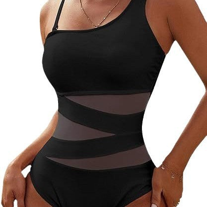 Damen Sportlicher Badeanzug mit einzigartigen Mesh-Einsätzen Drune