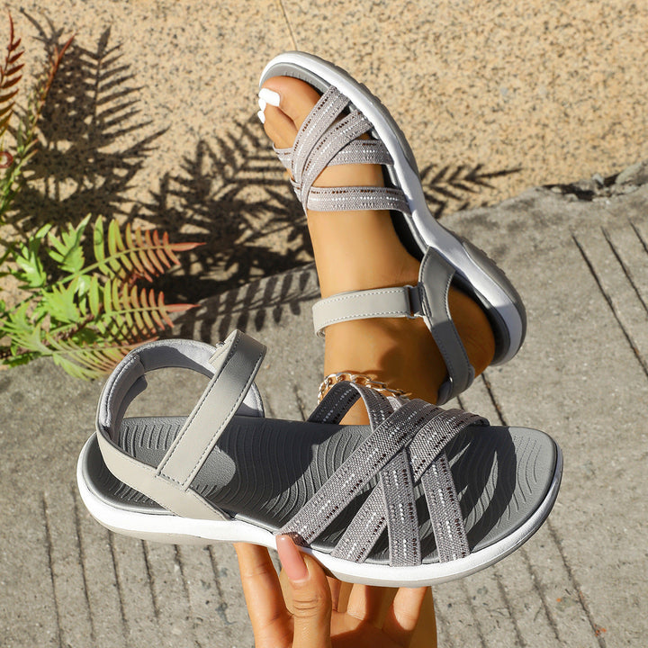 Damen Komfortable Sandalen mit verstellbarem Riemendesign und rutschfester Sohle Drune
