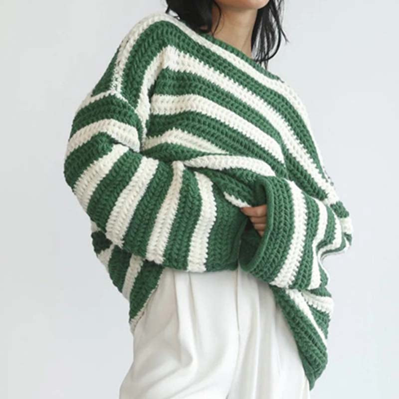 Drune | Gestreifter Strickpullover mit Modernem Stil