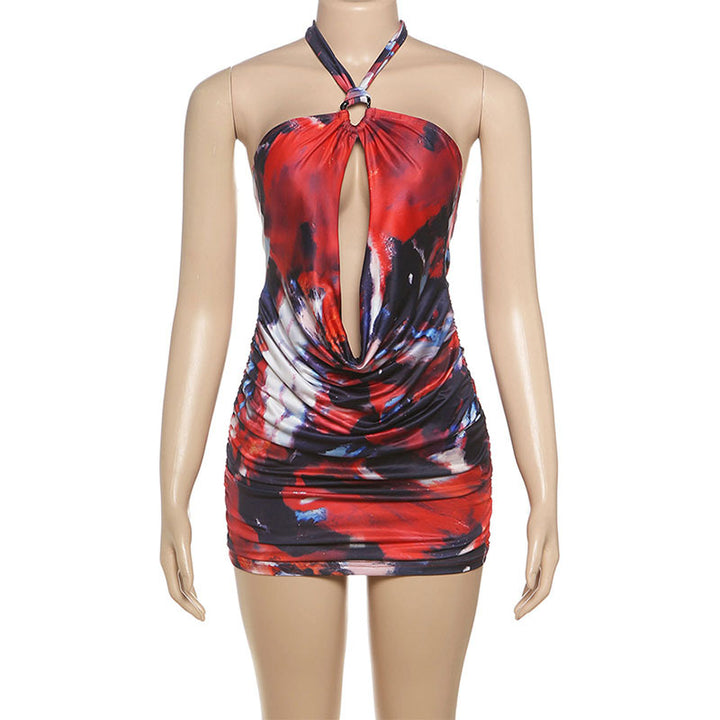Damen Mini Kleid mit schickem Wickeldesign und tiefem Ausschnitt Drune