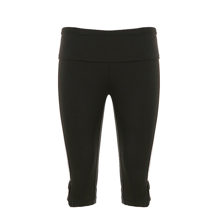 Damen Sportliche Capri-Hosen mit hohem Bund und seitlichem Reißverschluss Drune