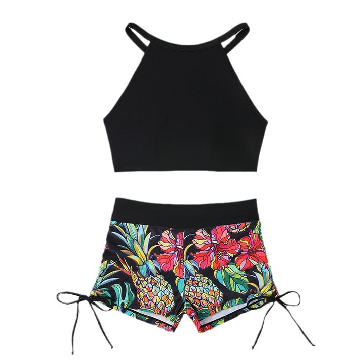 Damen Sportliches Bikini-Set mit anpassbarem Oberteil und bunten Shorts Drune