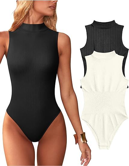 Damen Bodysuit mit elegantem Stehkragen und strukturierter Oberfläche Drune