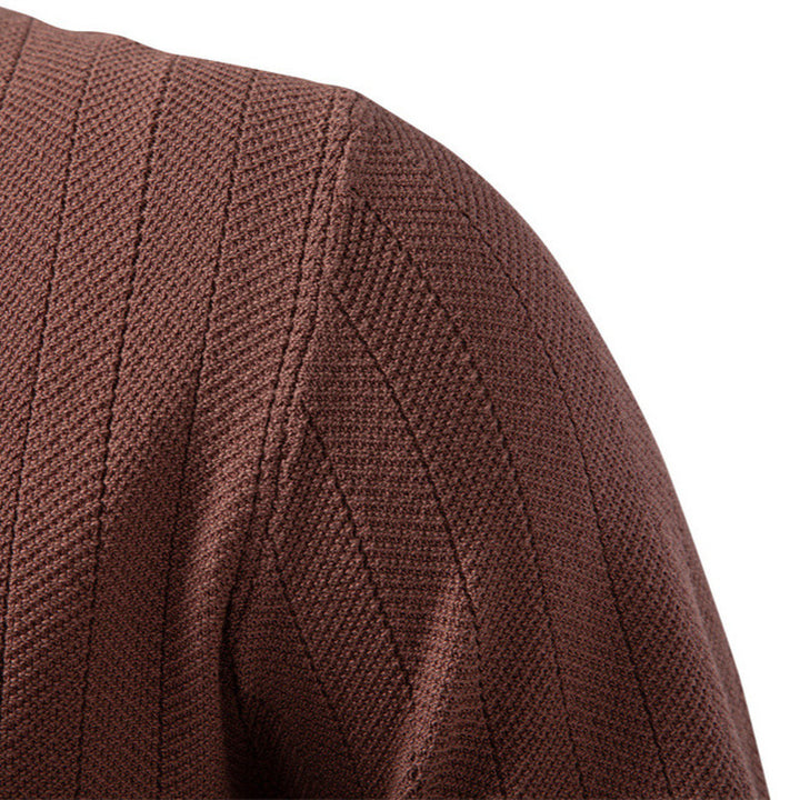 Herren nan Kurzarm Strickcardigan mit Reverskragen und feinem Strukturstrick Drune