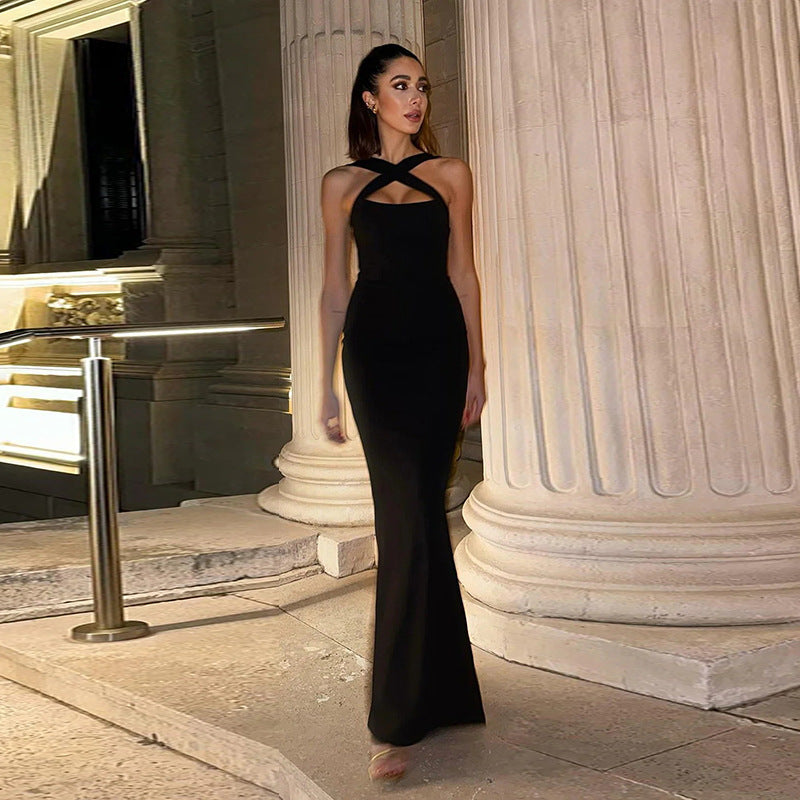 Damen Langärmliges Kleid mit asymmetrischem Schnitt und raffinierten Details Drune