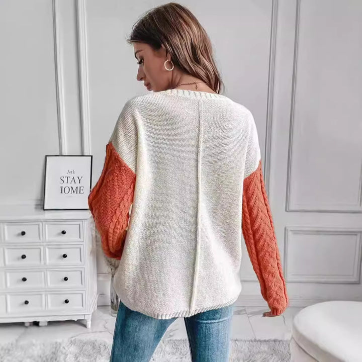 Damen legerer Strickpullover mit asymmetrischem Design Drune