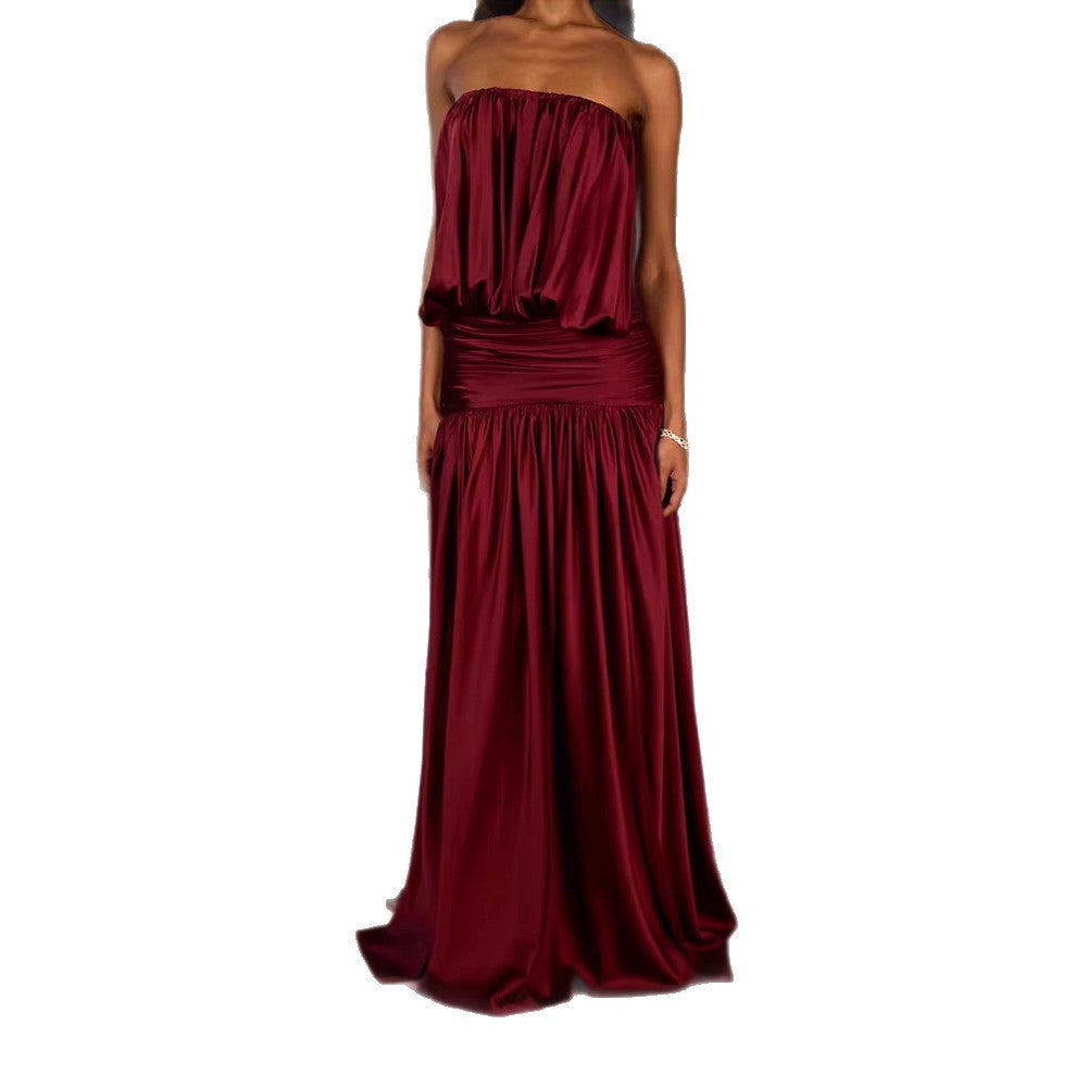 Damen Elegantes Abendkleid mit Raffung Drune