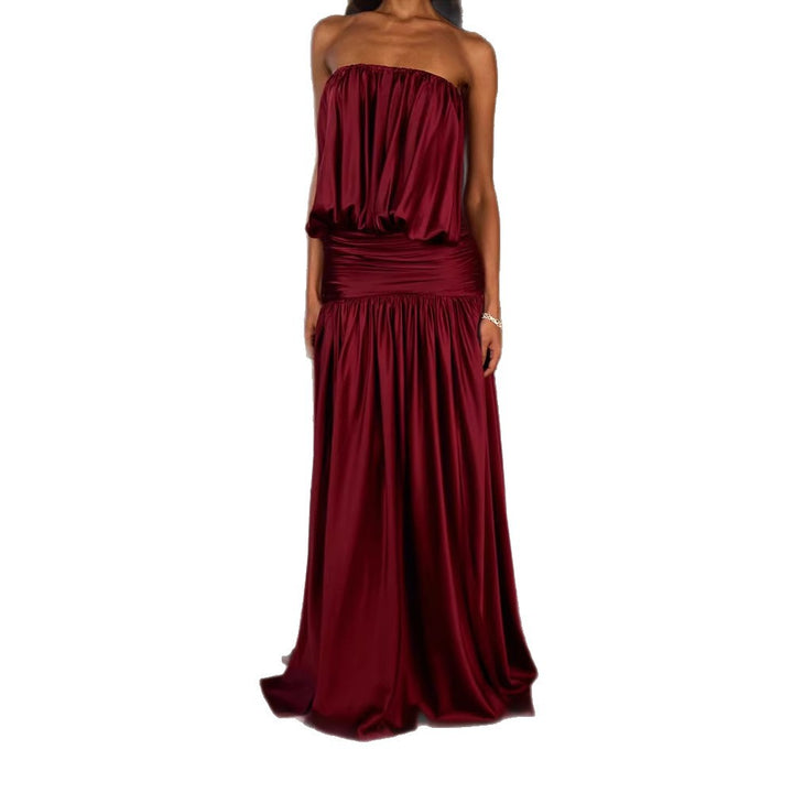 Damen Elegantes Abendkleid mit Raffung Drune