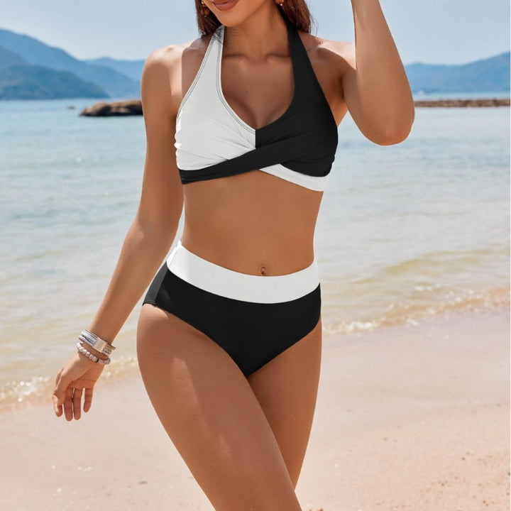 Damen Bikini-Set mit stilvollem Wickeloberteil und hoch geschnittenem Höschen Drune