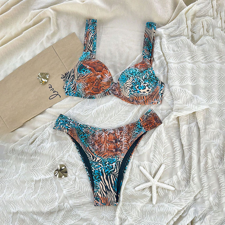 Damen Triangel-Bikini mit innovativem Tiermuster Drune