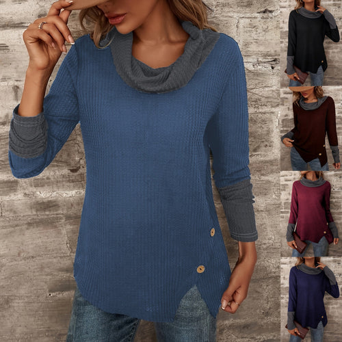 Damen Pullover mit modischem Kragen Drune