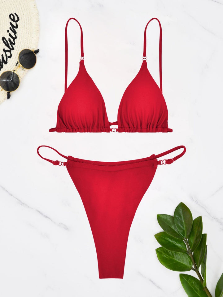 Damen Triangel-Bikini-Set mit verstellbaren Trägern und figurformender Passform Drune