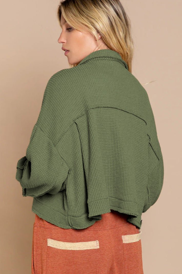 Drune | Waffelstrickjacke Leicht und Trendy Perfekt Für Lagenlook