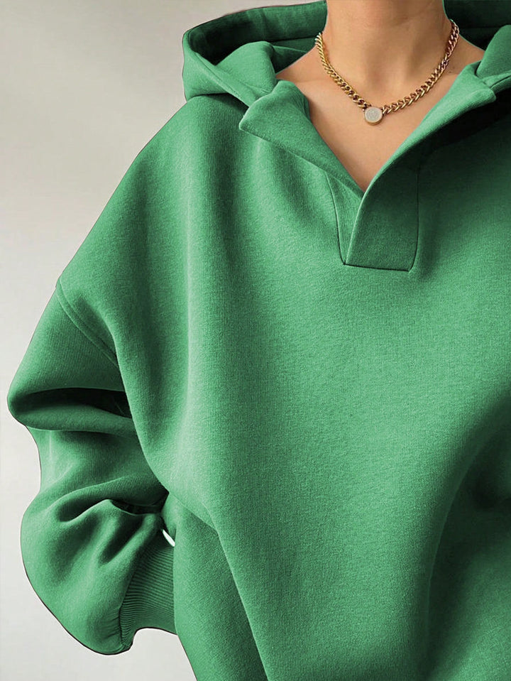 Damen Oversized Kapuzenpullover mit einzigartigem Kragen Drune