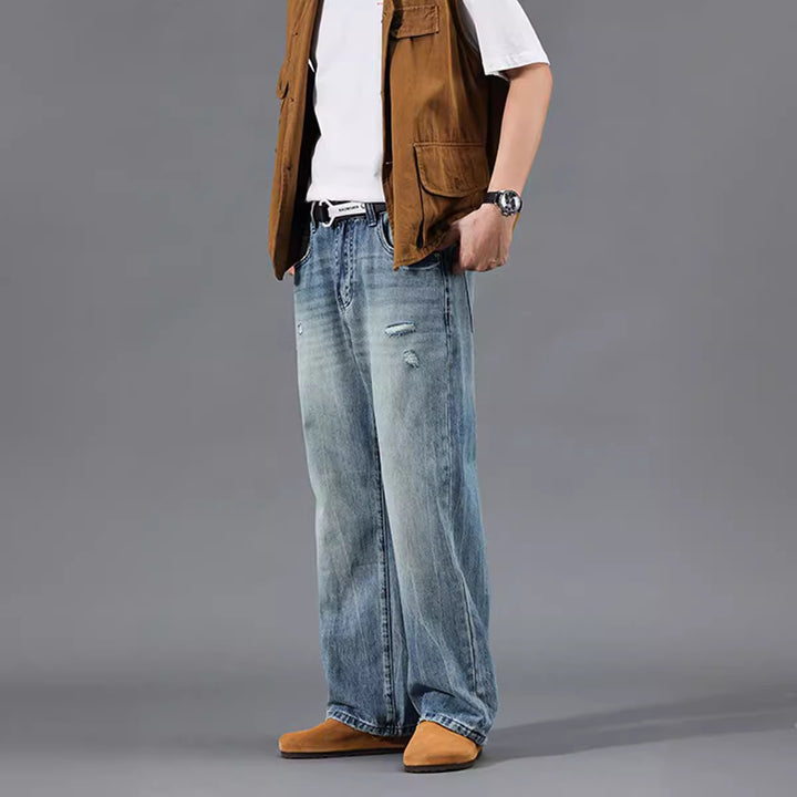 Herren entspannte Jeans im modernen Destroyed-Look Drune